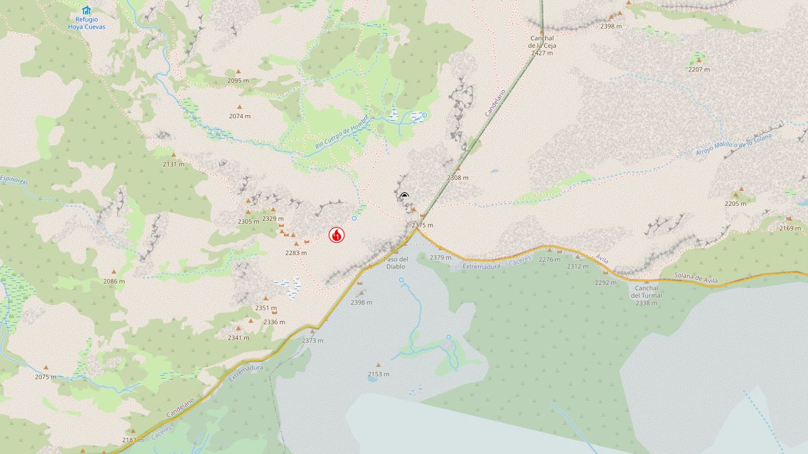 Situación actual del incendio de Candelario