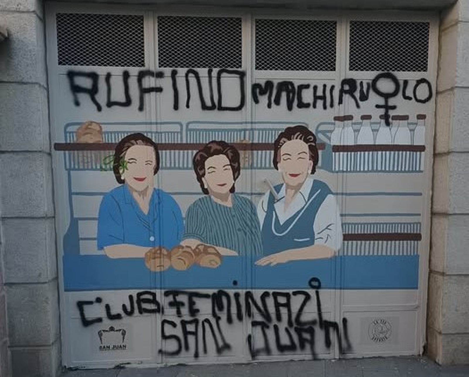 Vandalizan el mural de las panaderas en el barrio de San Juan