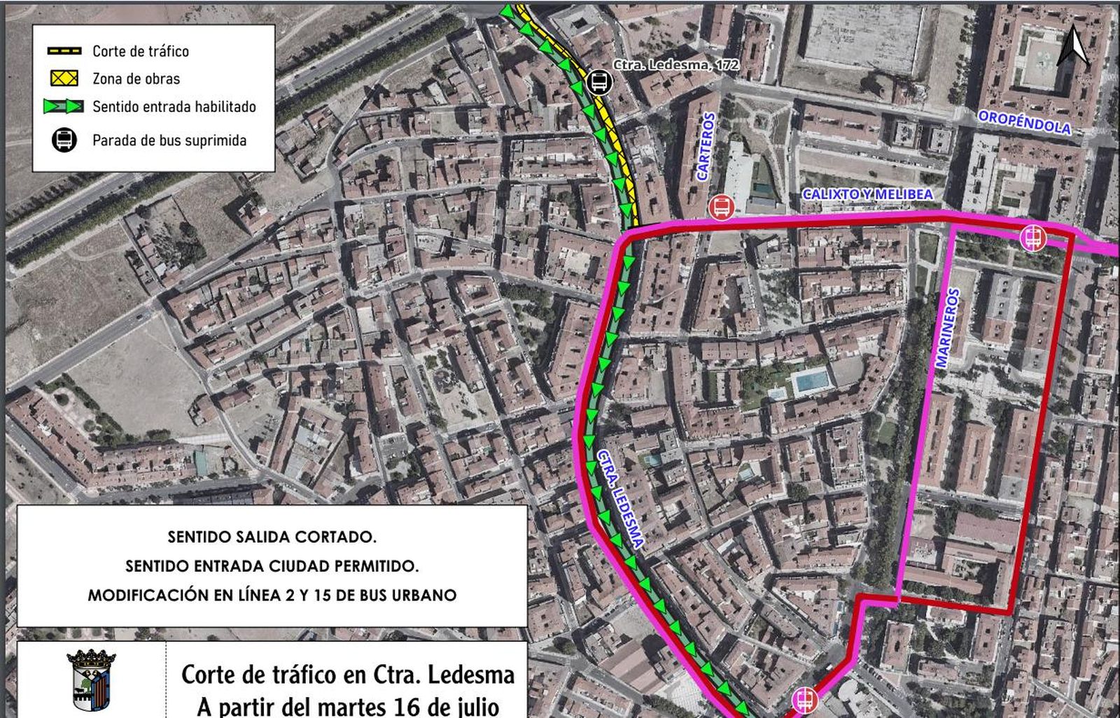 corte carretera ledesma 