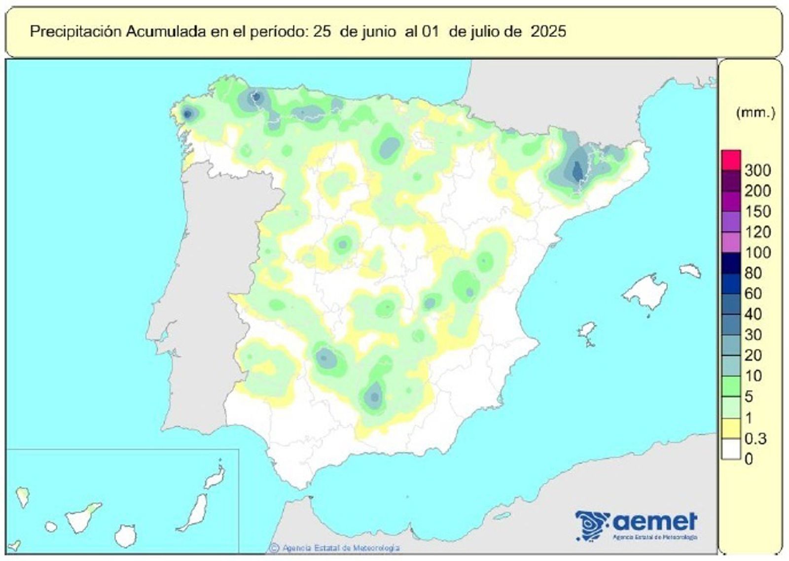Las lluvias acumuladas en este año hidrológico ascienden a 624 l/m2, un 13% más de lo habitual