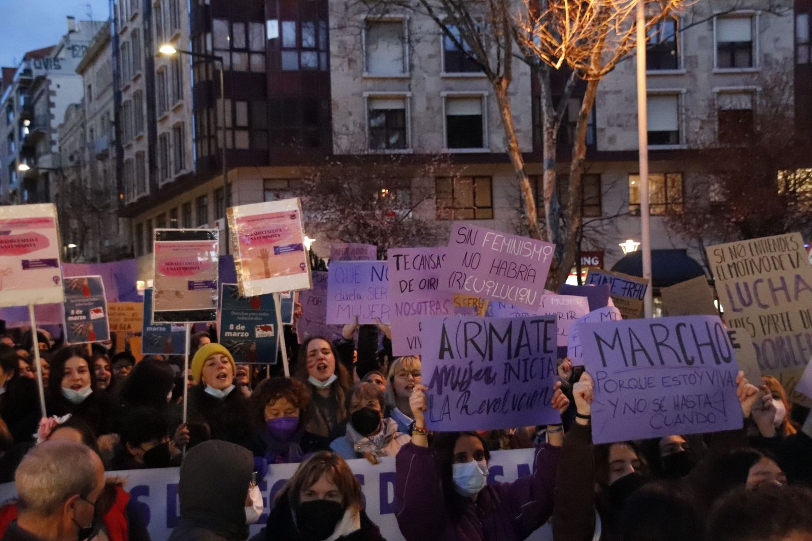 Manifestación organizada por el movimiento feminista de Salamanca