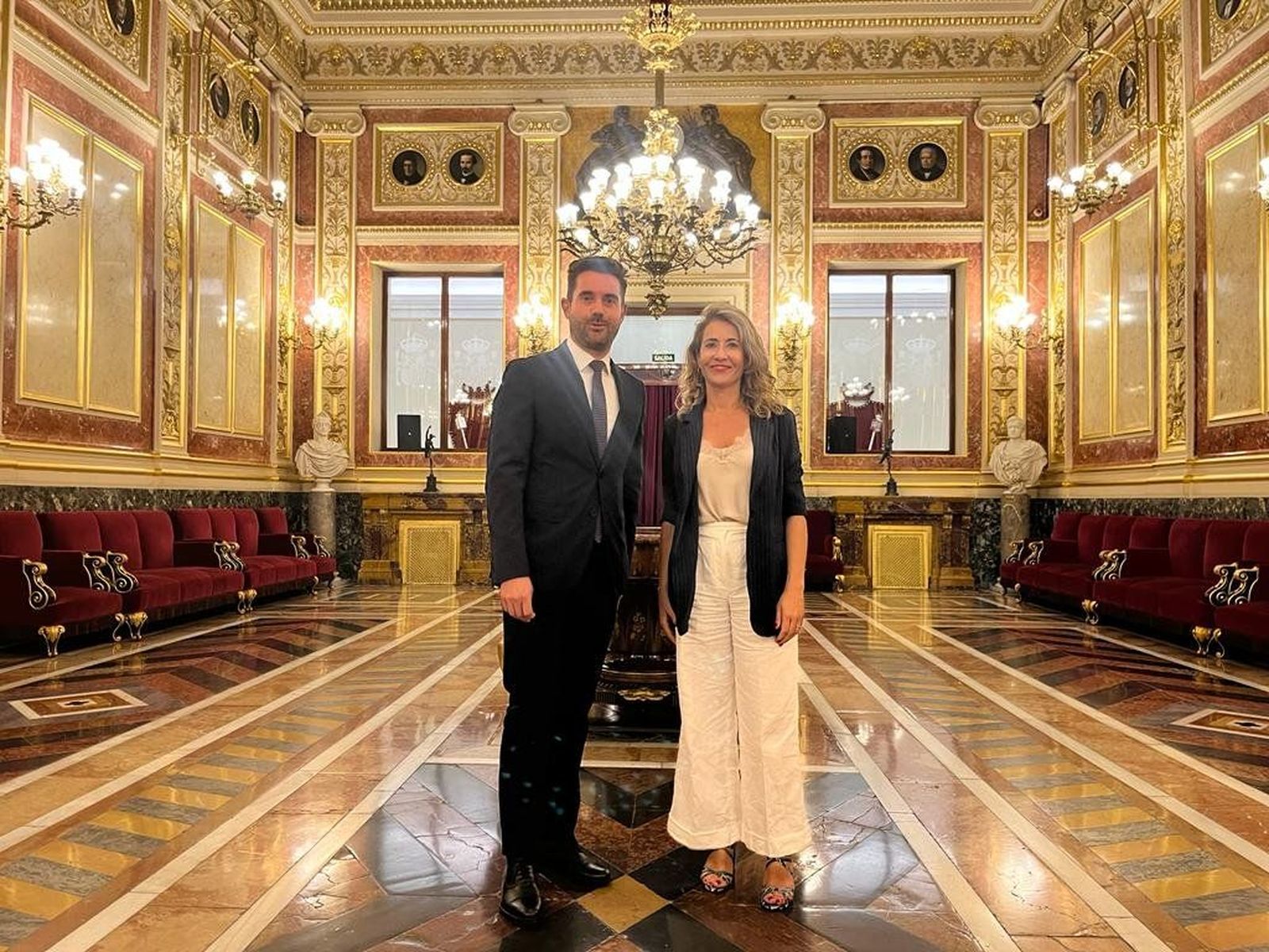 Antidio Fagúndez y Raquel Sánchez en Congreso de los Diputados