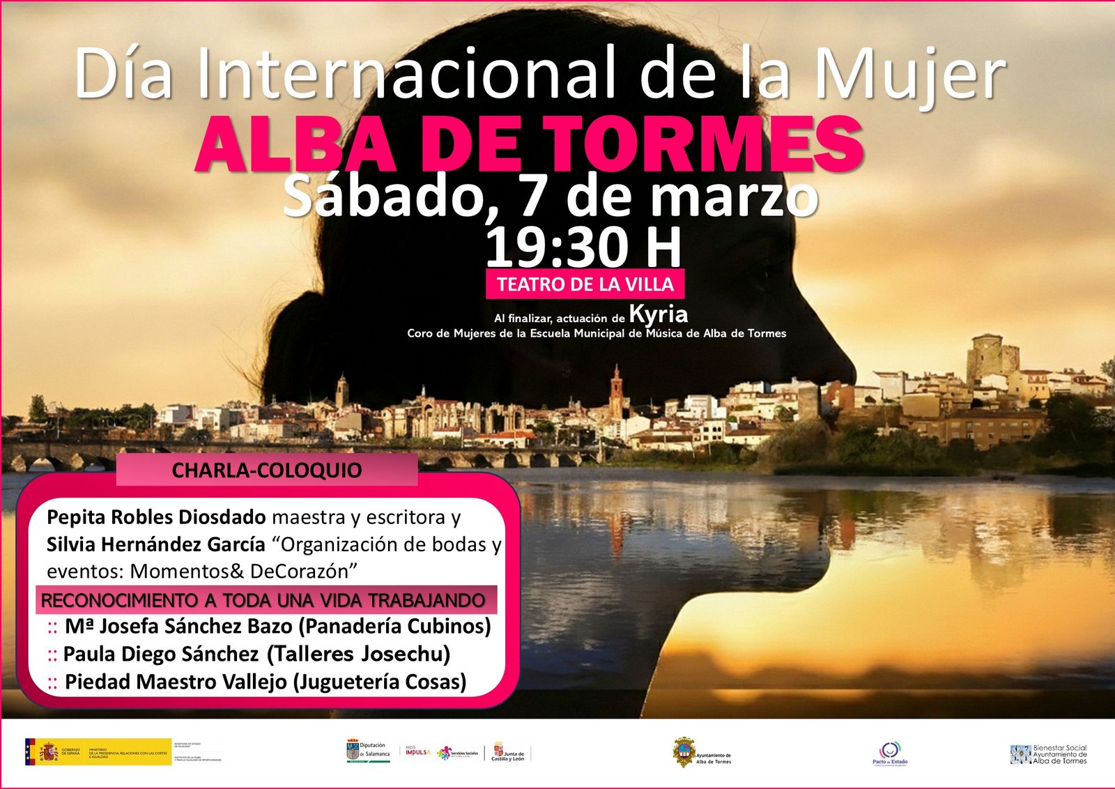 Cartel con la programación del Día Internacional de la Mujer en Alba de Tormes