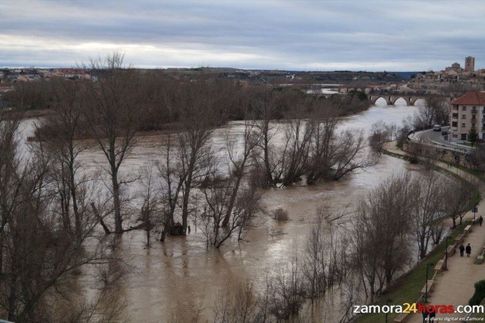 El caudal del Duero ha llegado hoy a su máximo pero por debajo del nivel de alerta
