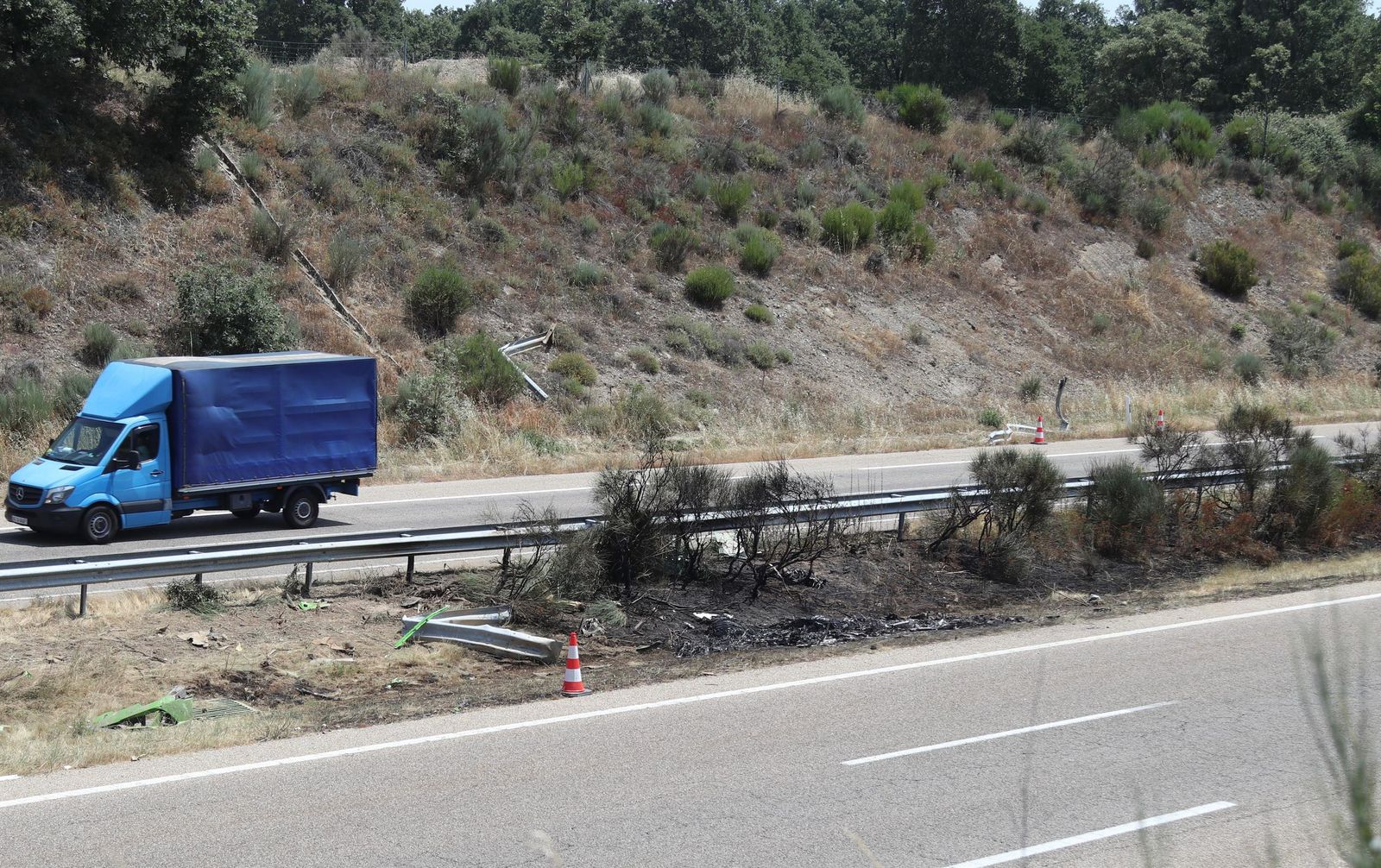 Galería | Lugar del accidente mortal de Diogo Jota y su hermano en Zamora