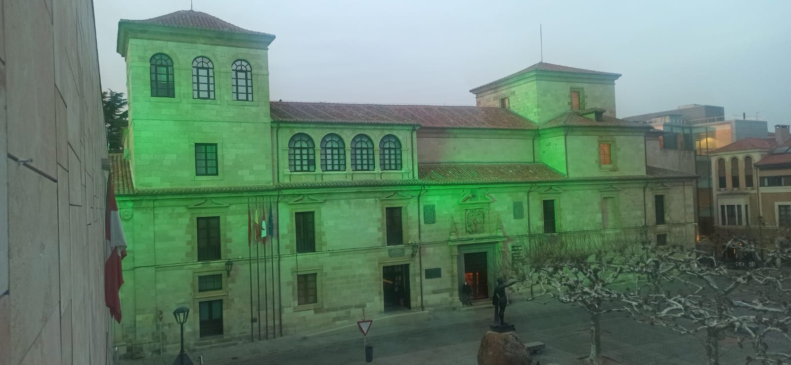 Diputación de Zamora iluminada de verde