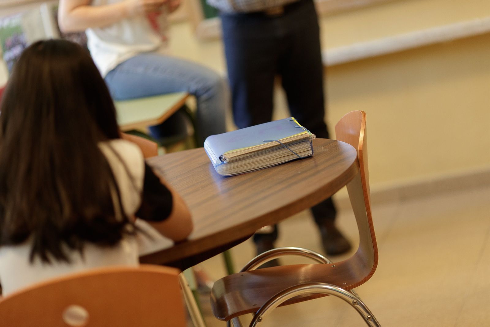 Una estudiante de Secundaria, en una clase de instituto.