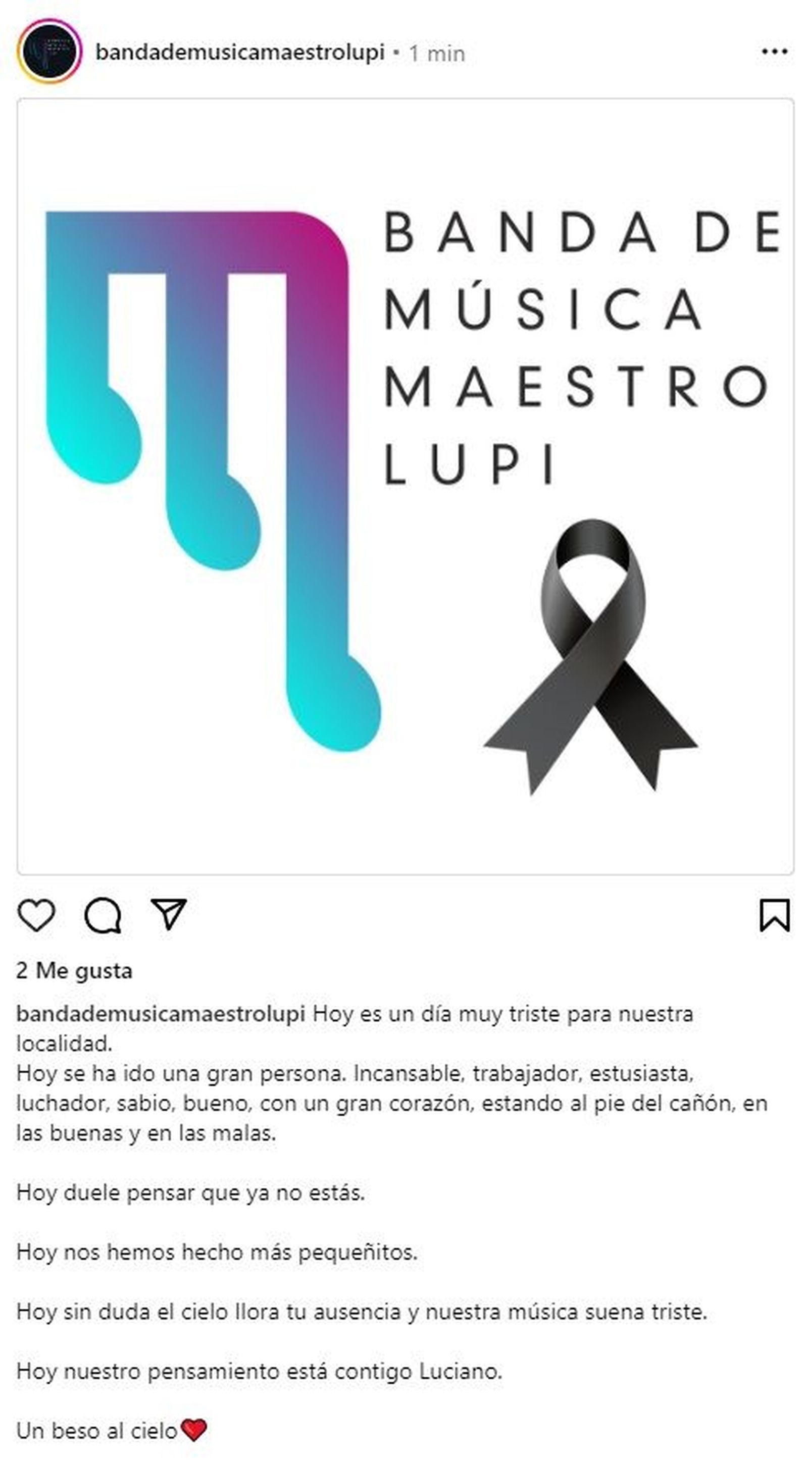 Condolencias Banda Maestro Lupi