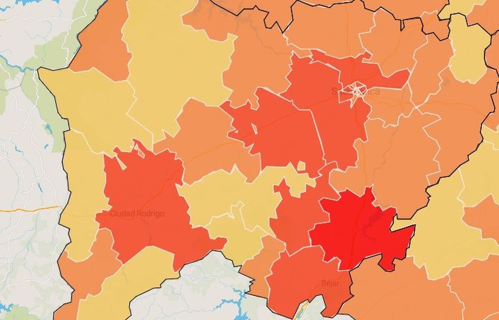 Mapa del coronavirus a 22 de febrero de 2021