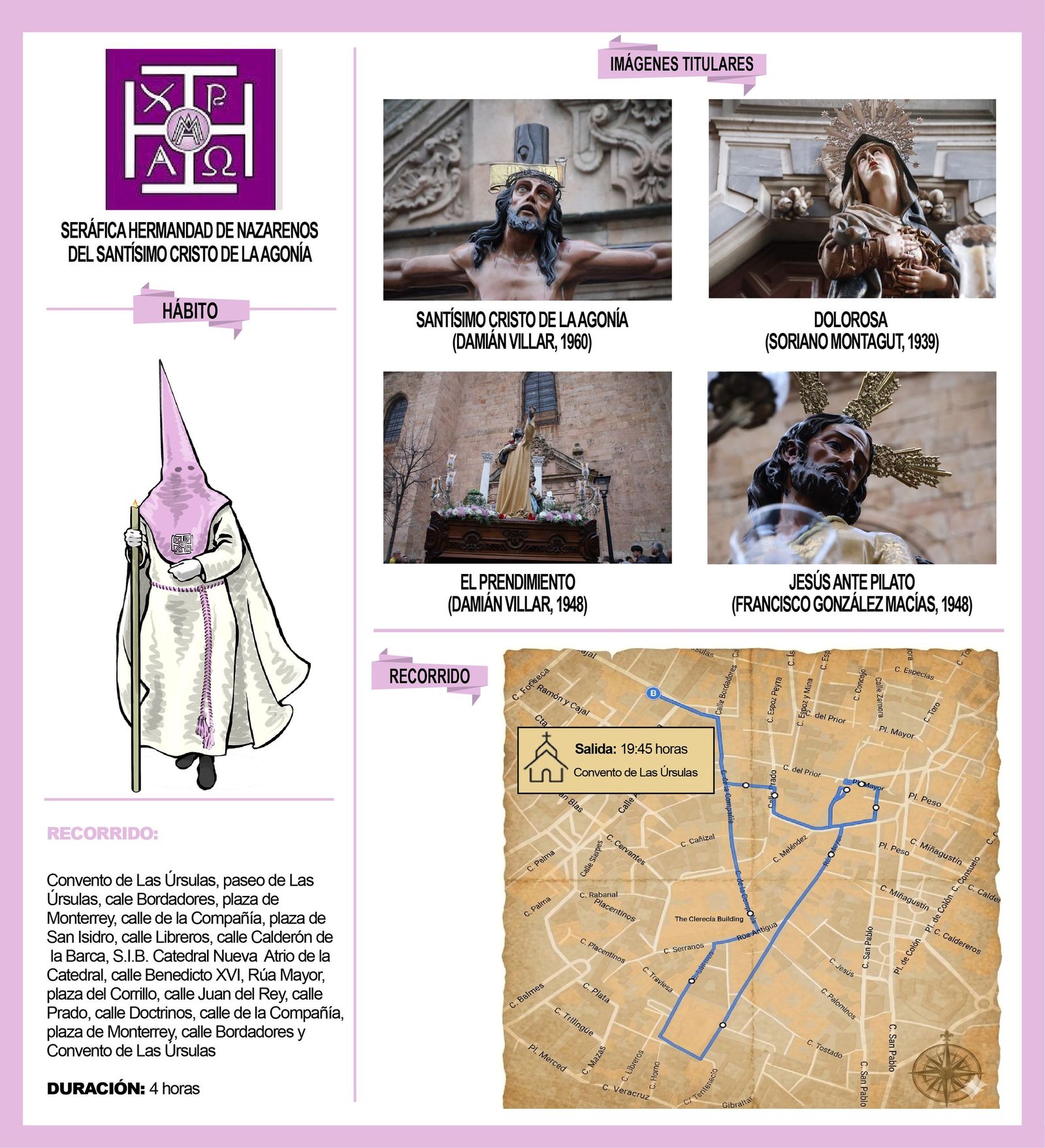 Infografía de la Seráfica Hermandad de Nazarenos del Santísimo Cristo de la Agonía