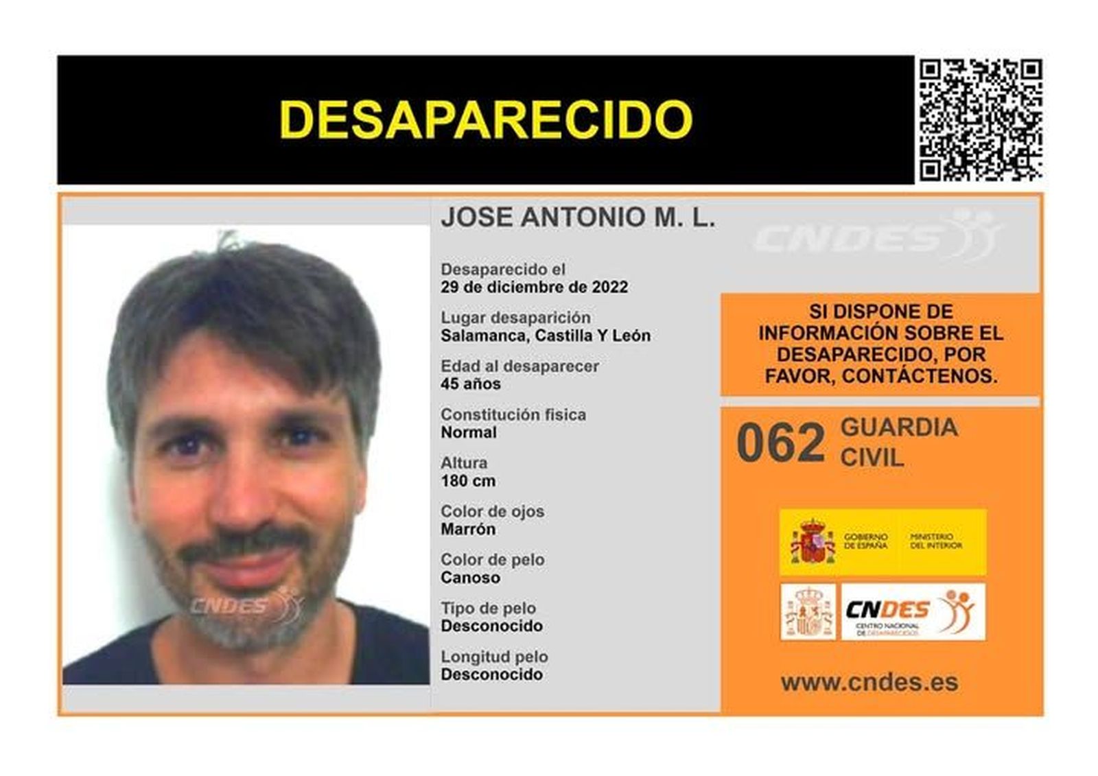 Cartel de búsqueda de José Antonio. A.G.C.S