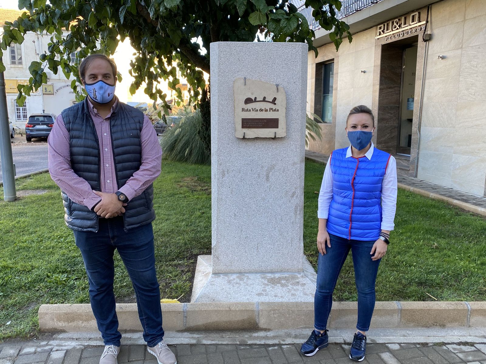 Inauguración placa Red Ruta Via Plata en Guijuelo