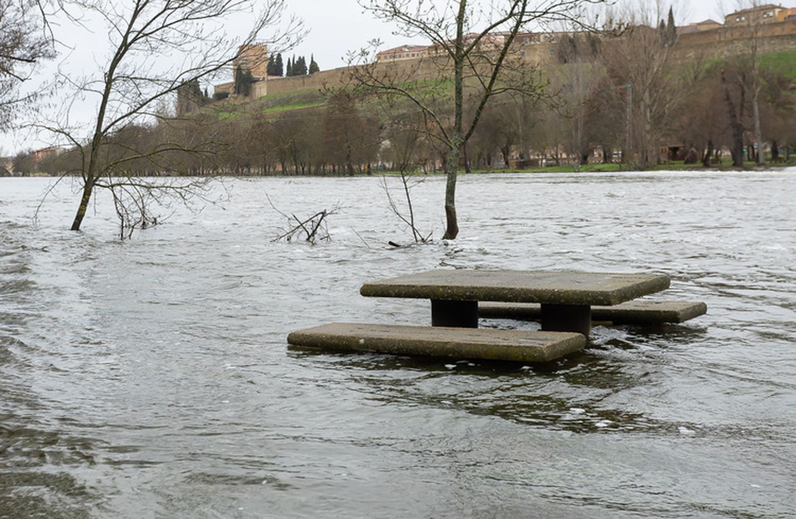 Vicente / ICAL . Crecida del río Águeda a su paso por Ciudad Rodrigo (Salamanca)