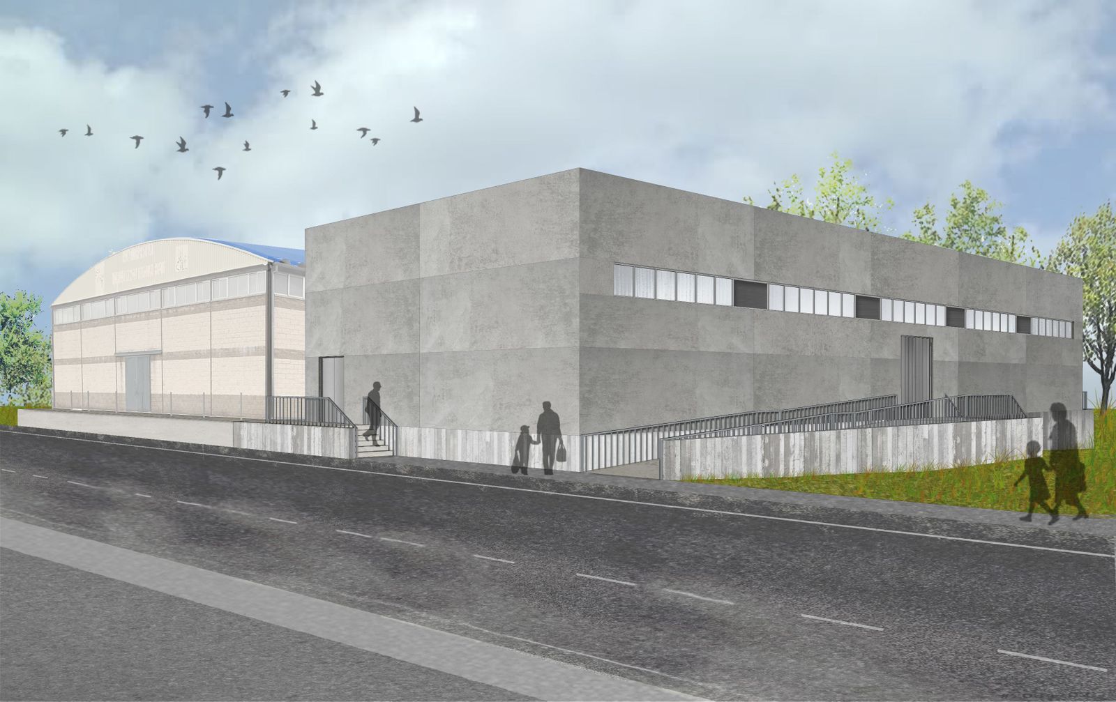 Vista nave incluida en el proyecto de ampliación y reforma del recinto ferial de Guijuelo