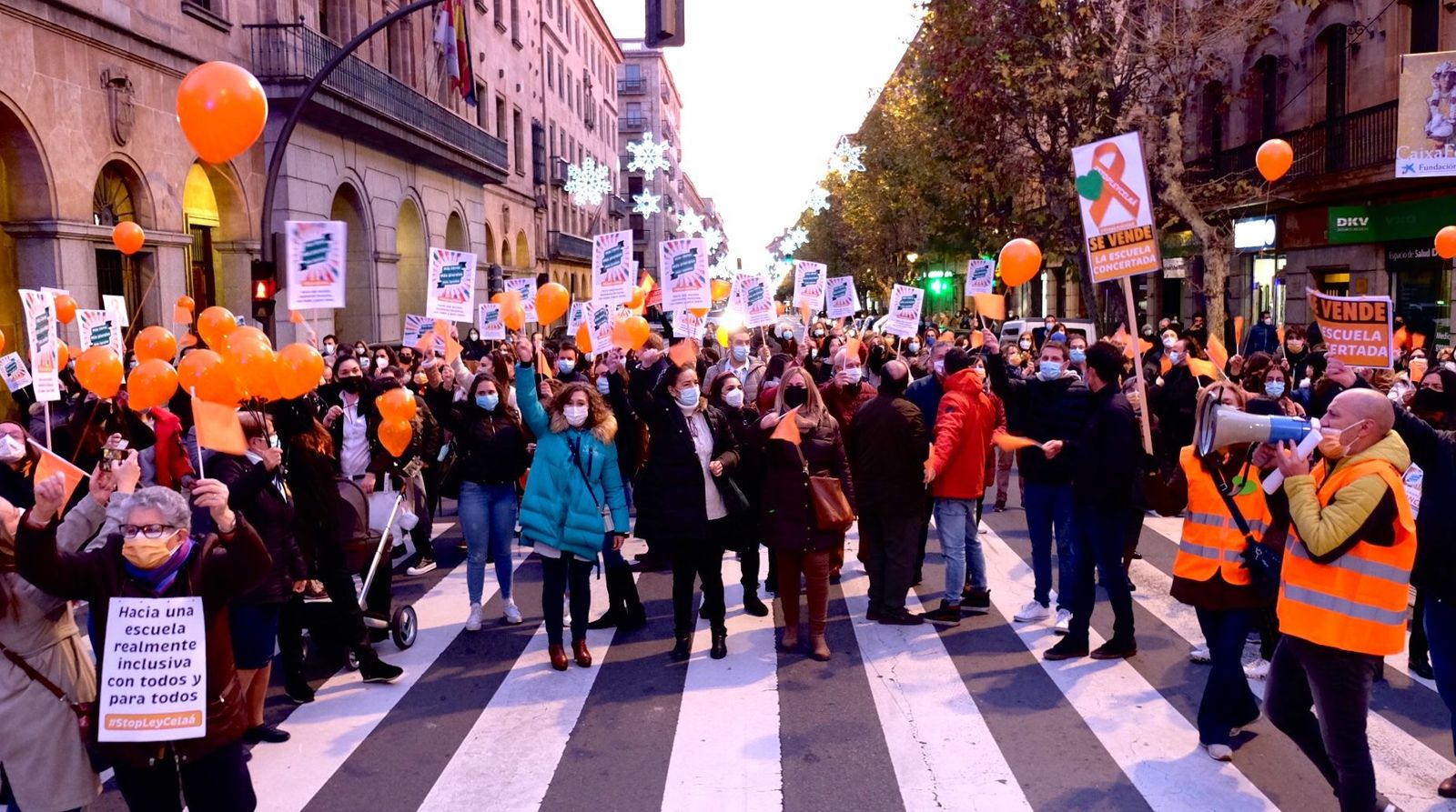 Manifestación contra la Ley Celaá el pasado 1 de diciembre en Salamanca. |FOTO:  ICAL