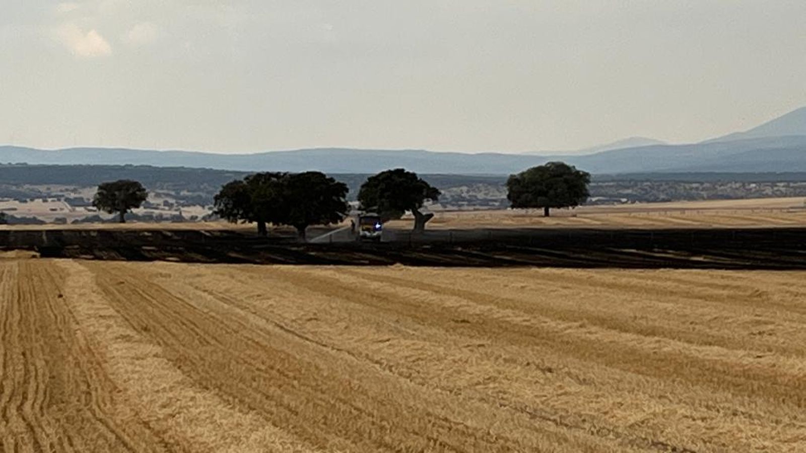 Incendio de cosecha en Santiago de la Puebla.