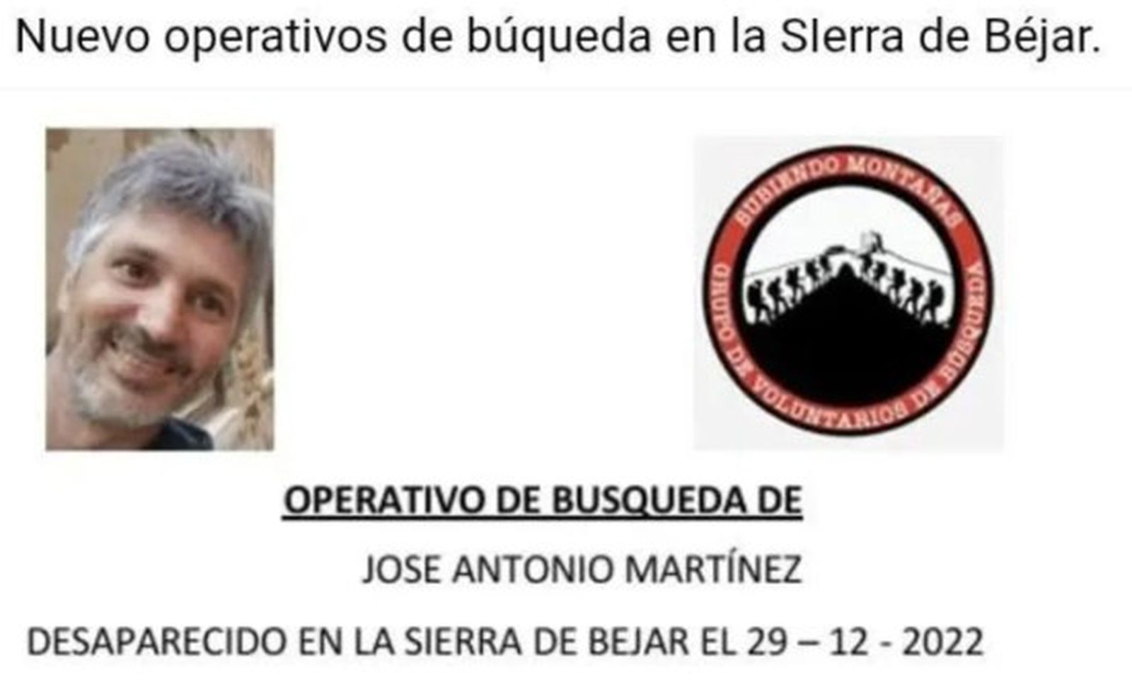 Nuevo operativo de búsqueda del montañero José Antonio Martínez