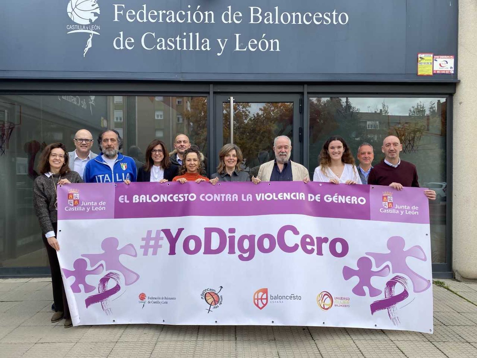 La Federación de Baloncesto de Castilla y León presenta una edición de la campaña #YoDigoCero contra la violencia de género. Archivo.