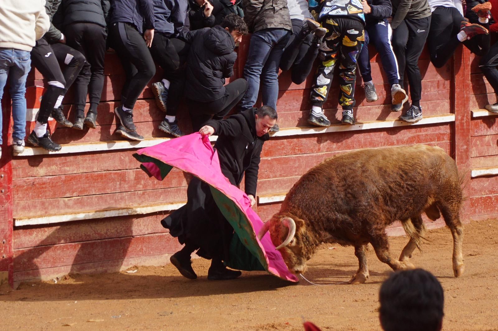 Víctor Carrasco, el cura torero, en la capea del lunes de Carnaval en Ciudad Rodrigo | Foto: Juanes