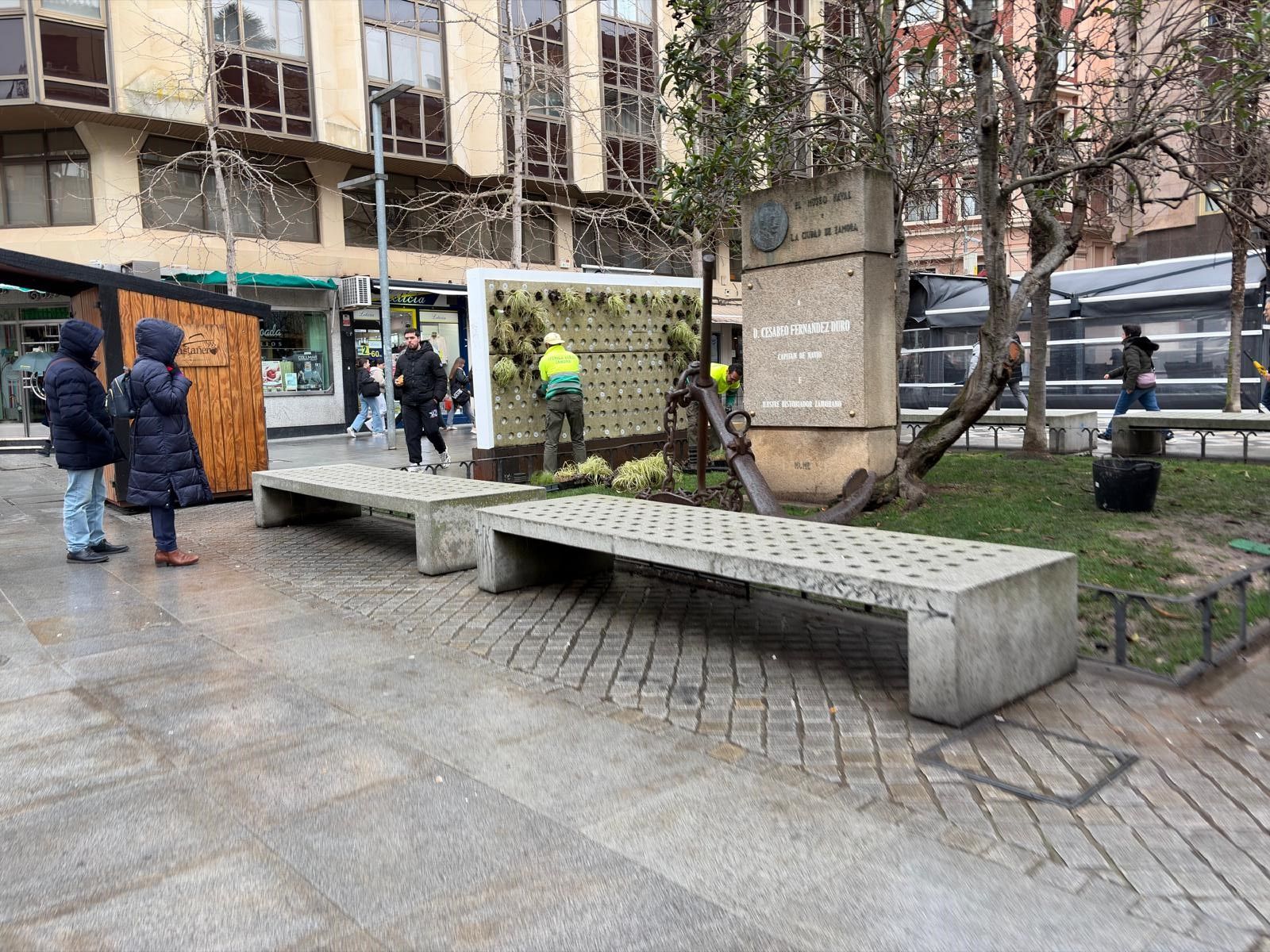 Imagen de los jardines verticales en la plaza de Fernández Duro