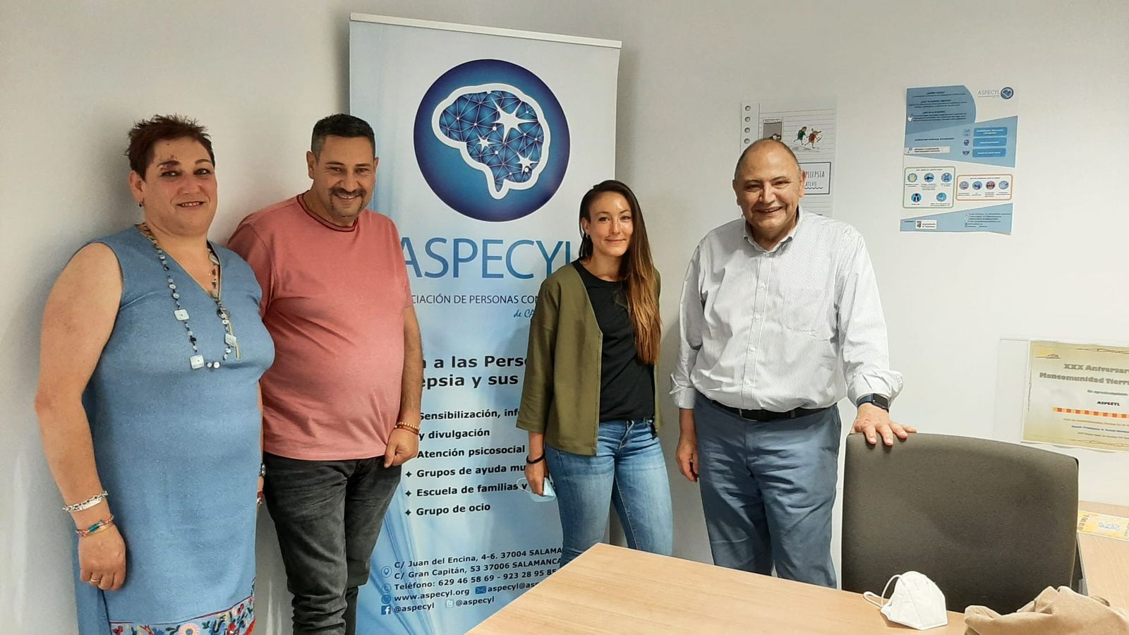 Ángela y su marido junto a Patricia y Alberto, de ASPECYL