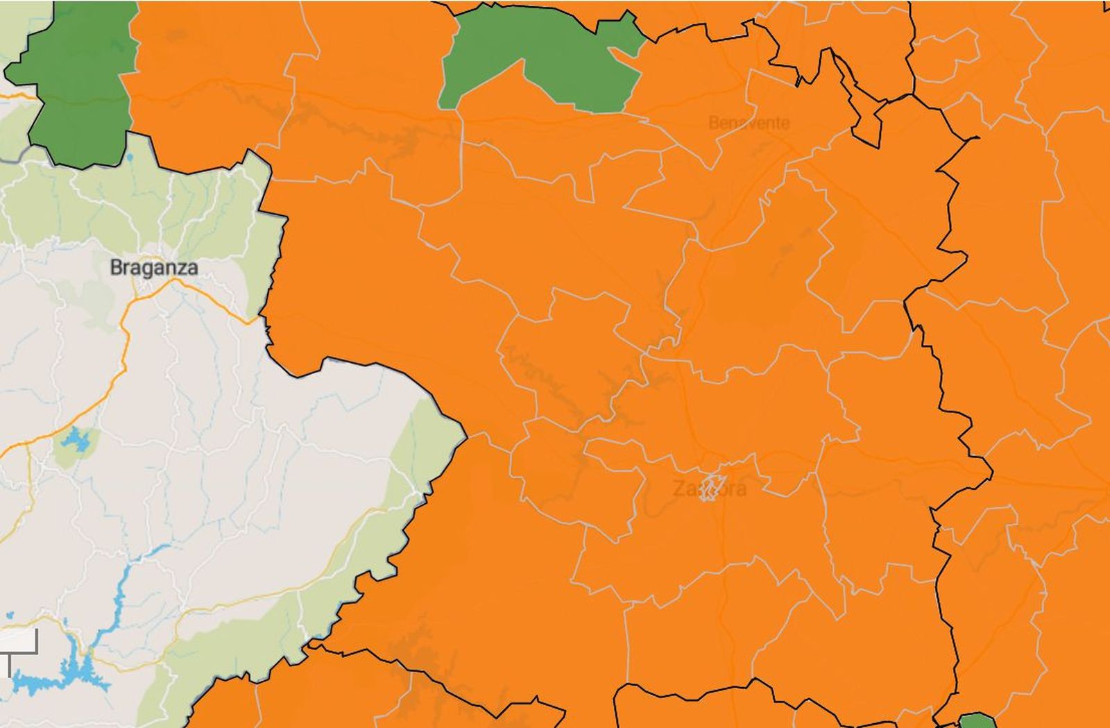 Mapa del coronavirus en las zonas básicas de salud de Zamora
