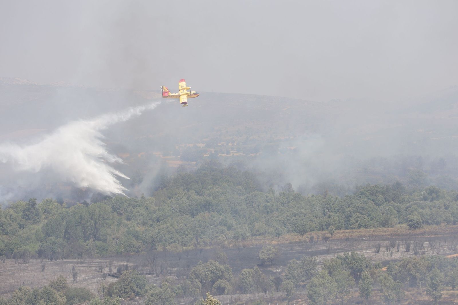 Incendio de Puercas. La situación entre Abejera y Riofrío