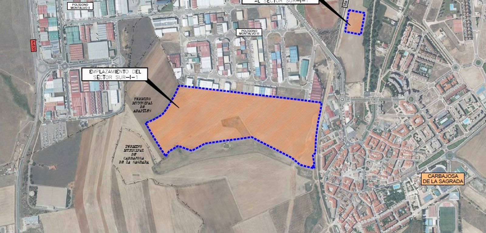 Emplazamiento sector SUR I 1 El Montalvo V en Carbajosa