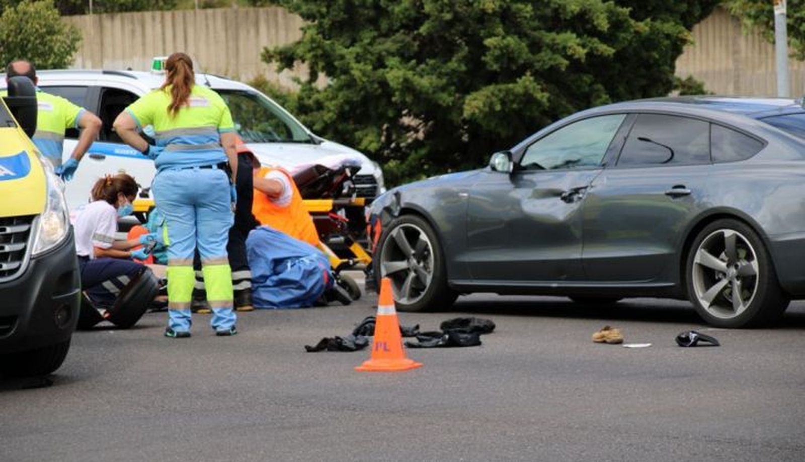 El turismo implicado en el accidente