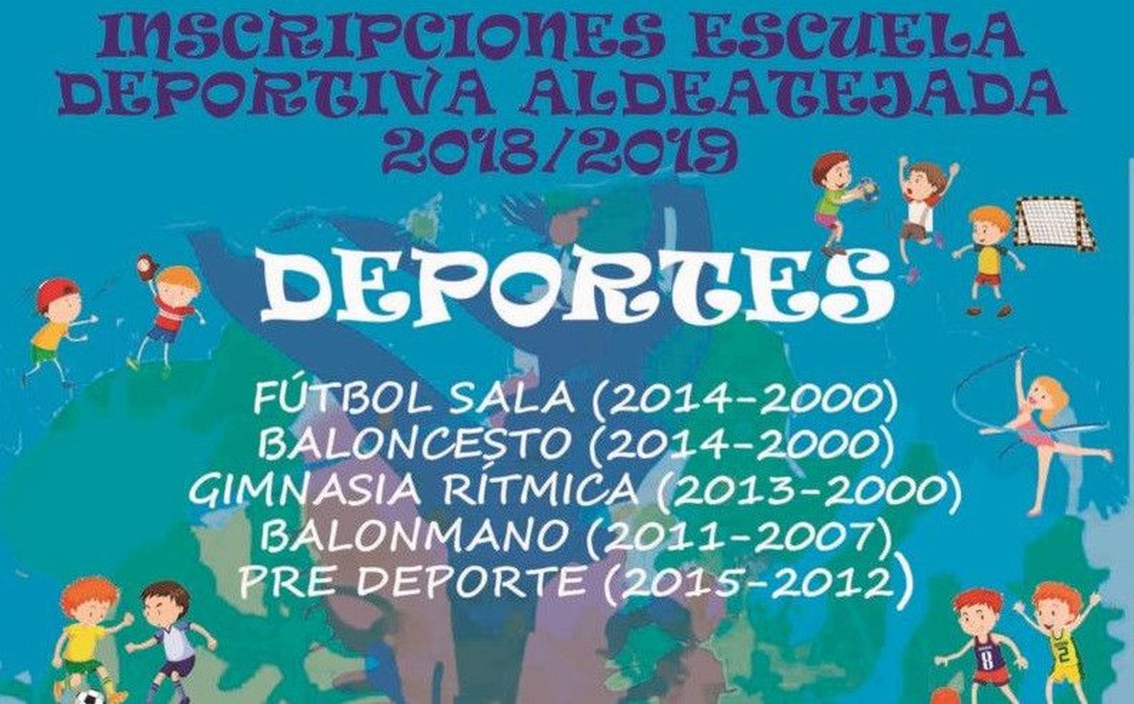 CARTEL INSCRIPCIONES ESCUELA DEPORTIVA