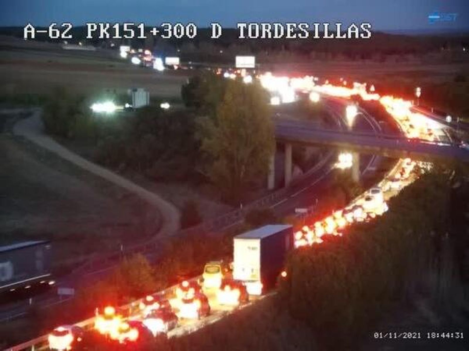 Imagen de las retenciones en la A-6.