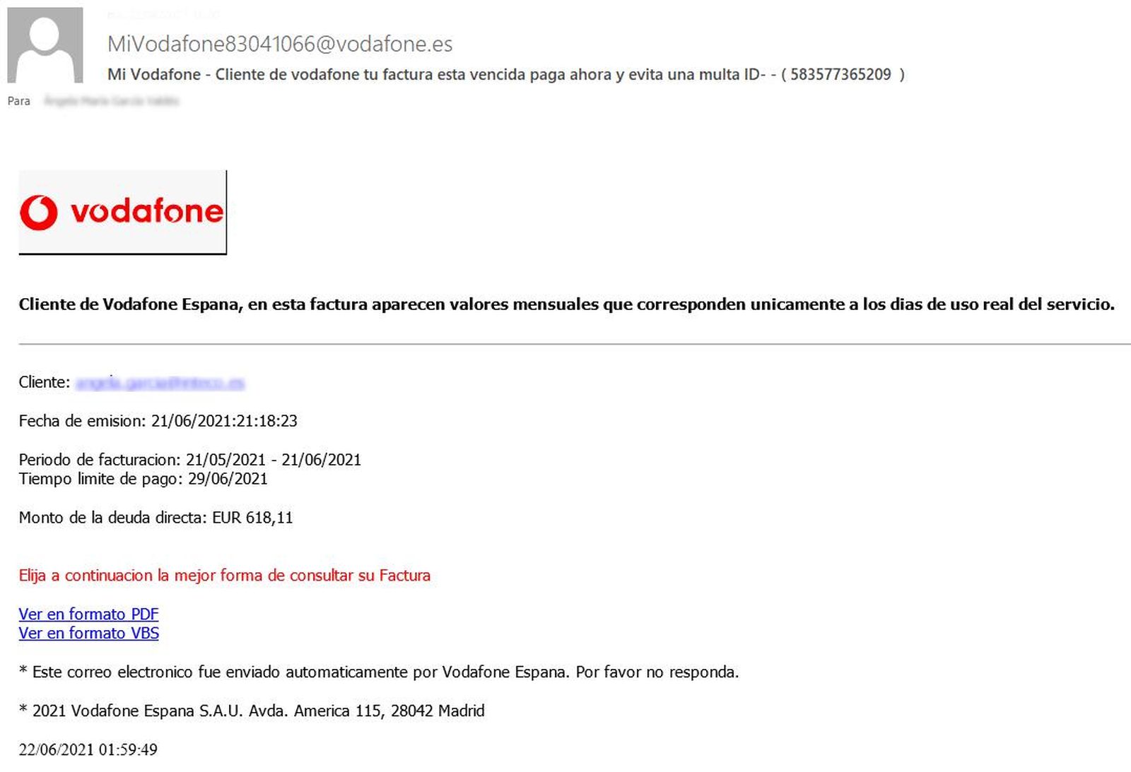 Estafa Vodafone | Oficina de Seguridad del Internauta Estafa Vodafone | Oficina de Seguridad del Internauta
