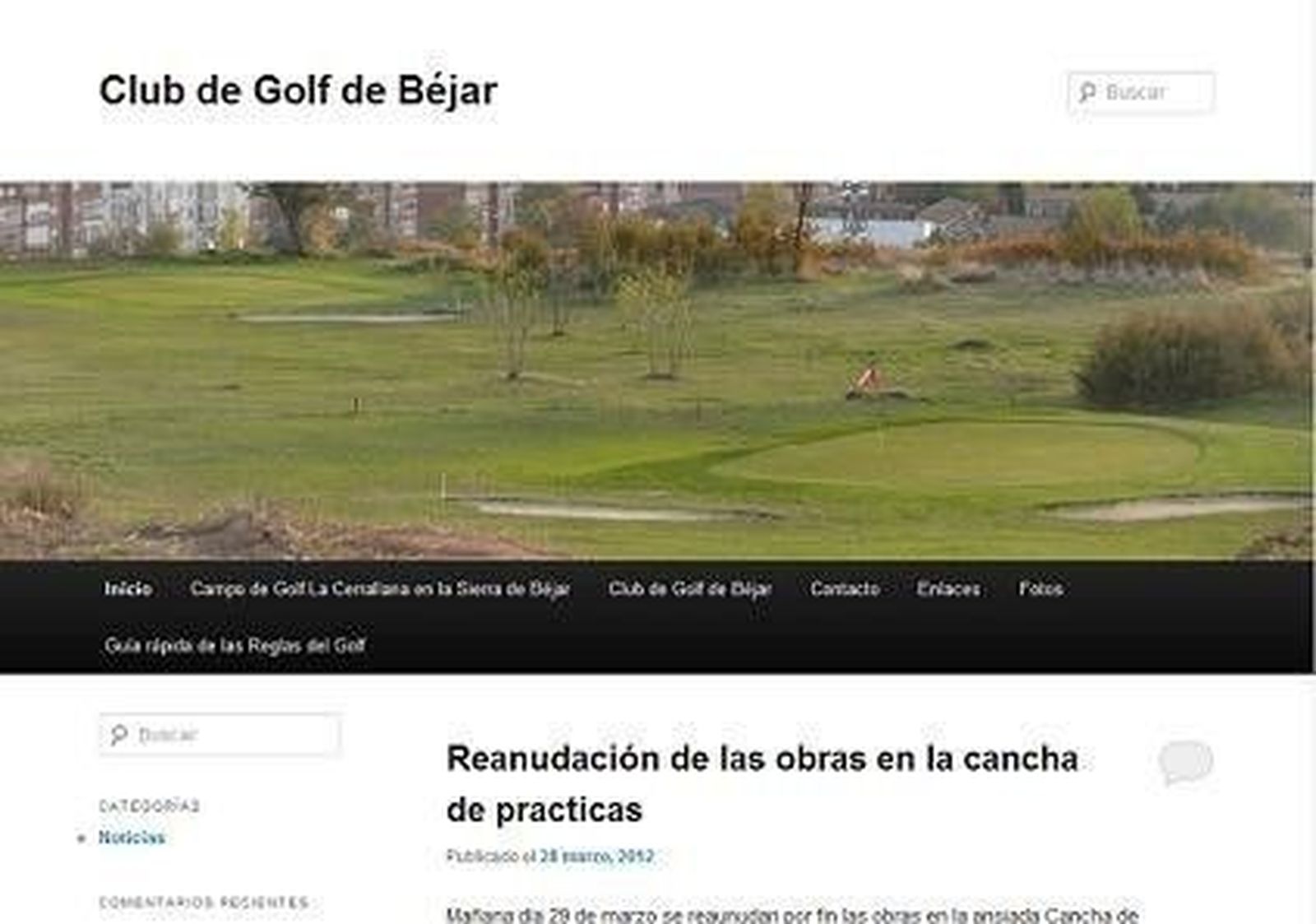 El Club de Golf de Béjar presenta su nueva página web