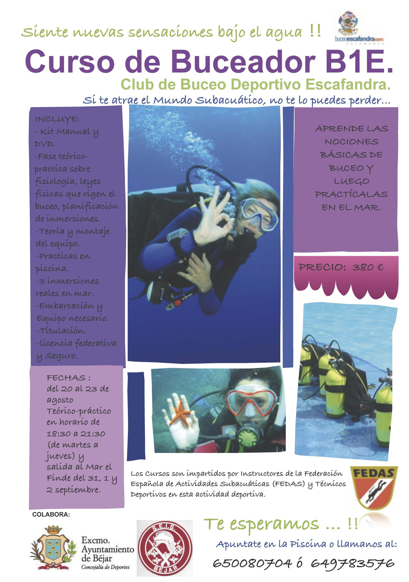 Curso buceo b1e bejar 2018