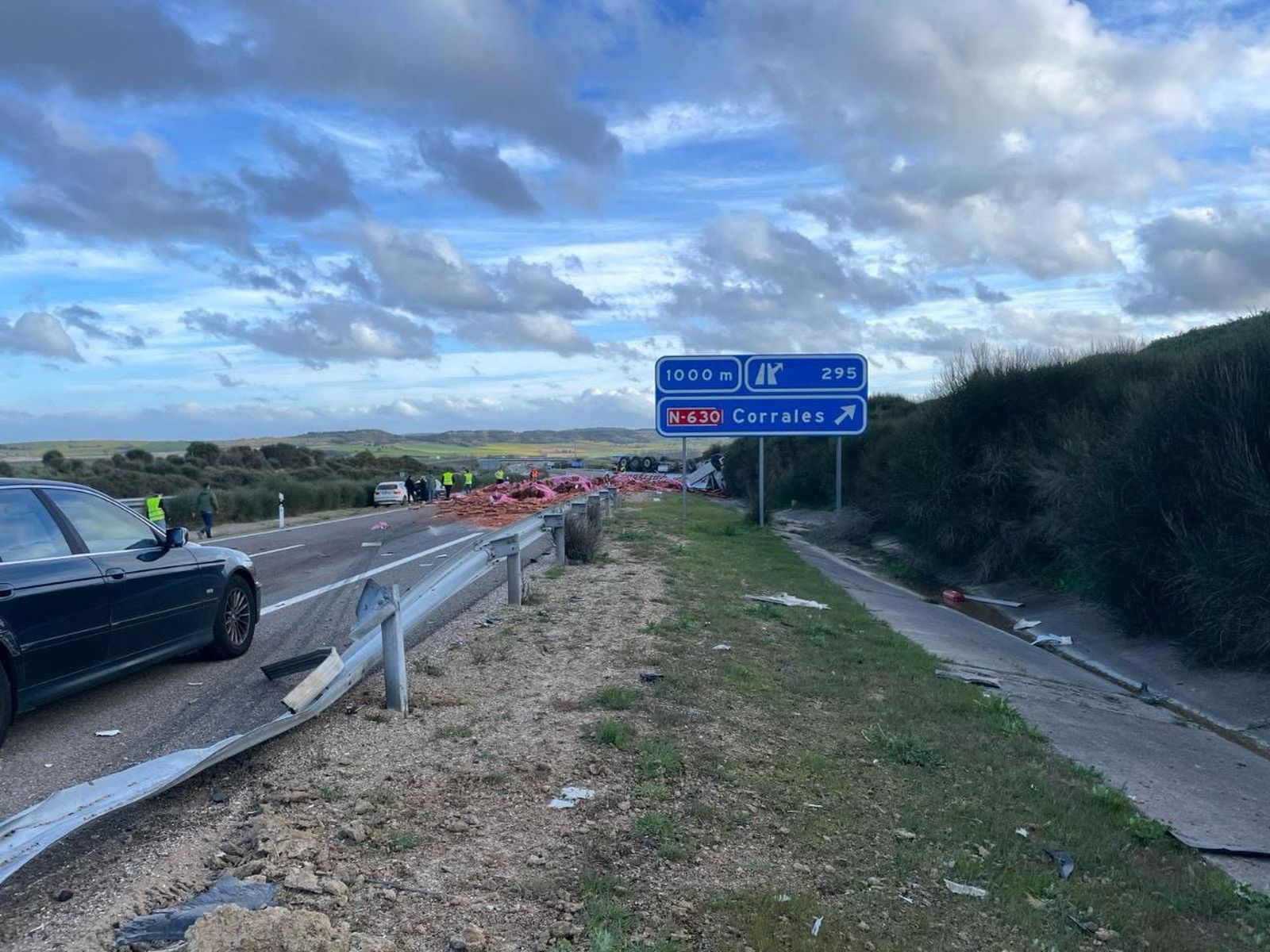 Camión Volcado en la A-66. Foto: R.Z.