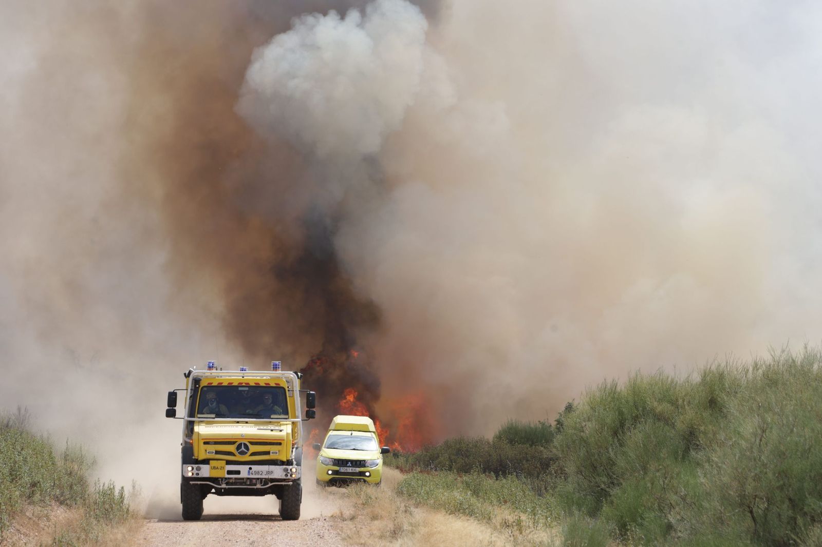 Incendio de Puercas. La situación entre Abejera y Riofrío