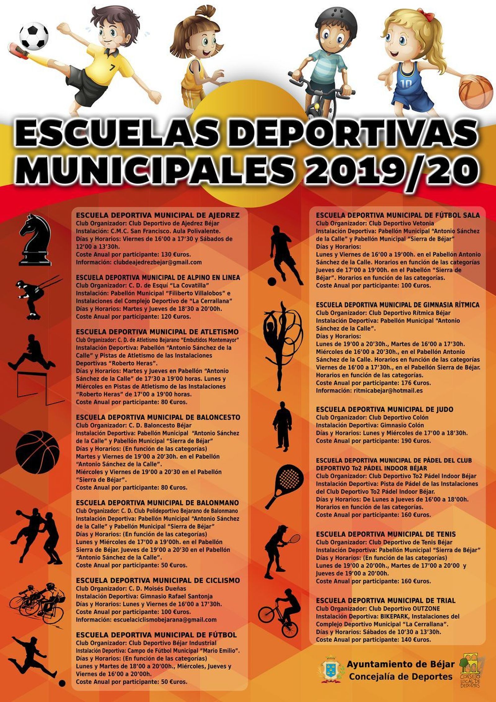 Cartel ESCUELAS DEPORTIVAS