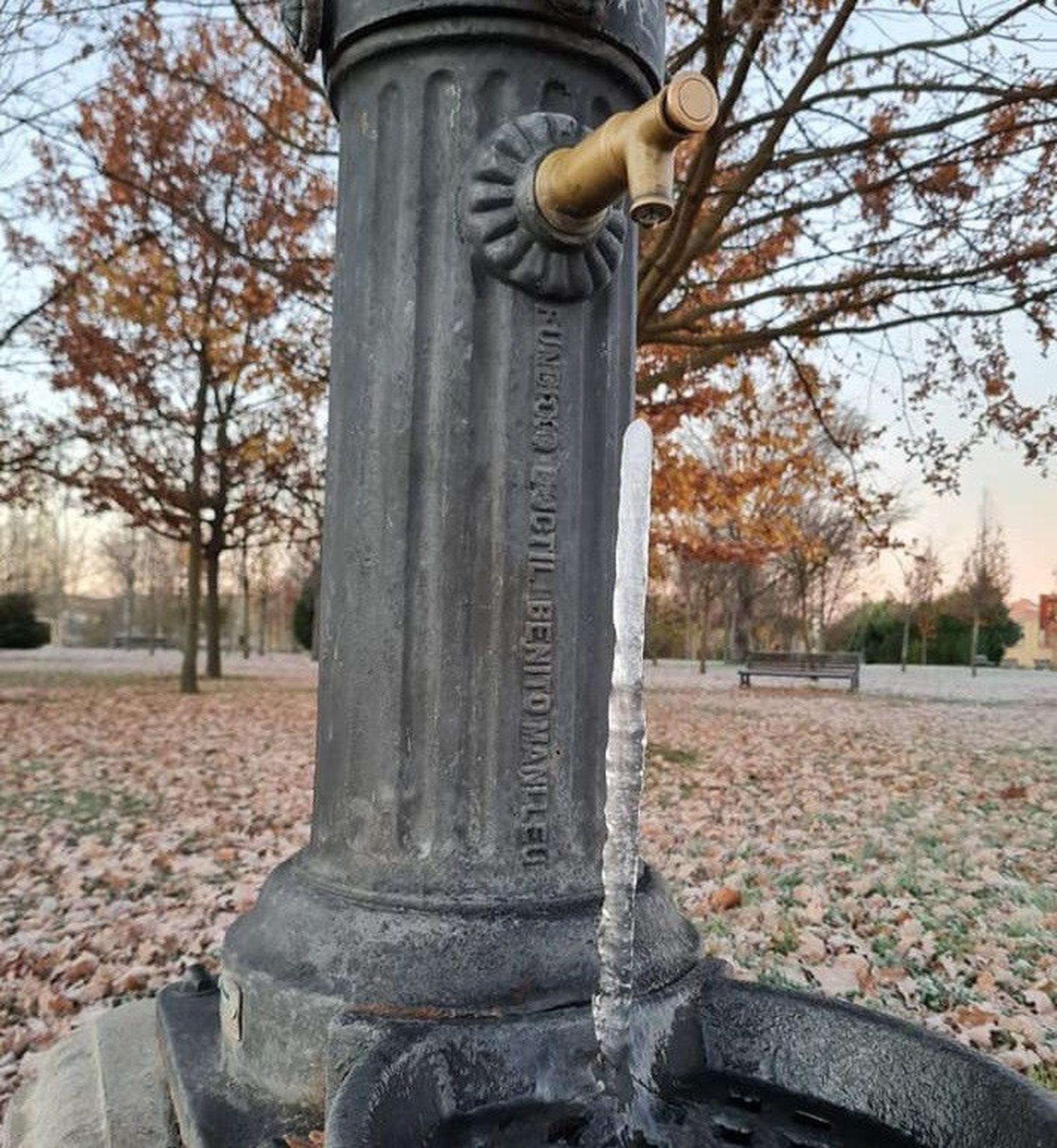 Fuente Huerta Otea congelada 2020 diciembre 1