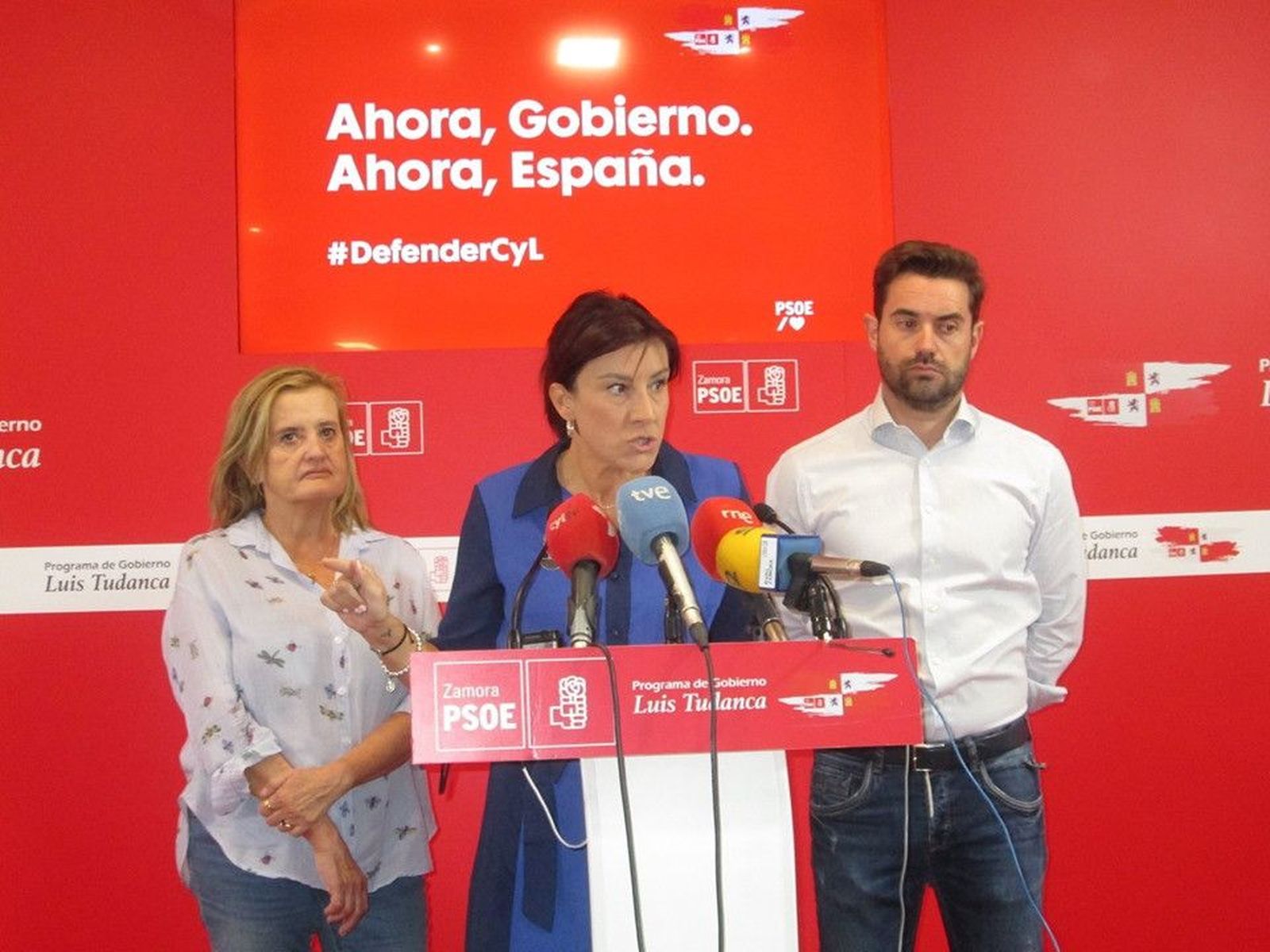 PSOE Zamora. RdP Ana Sánchez, Antidio Fagúndez y Mar Rominguera