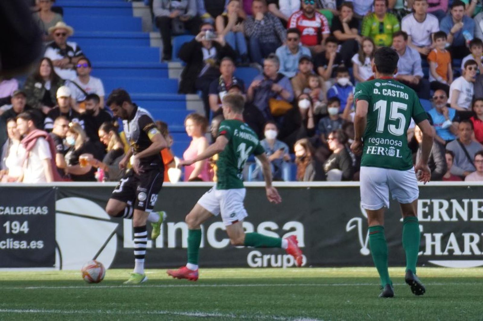 De la Nava, Manzanara y David Castro en el Unionistas - Racing Ferrol | FOTO SALAMANCA24HORAS.COM