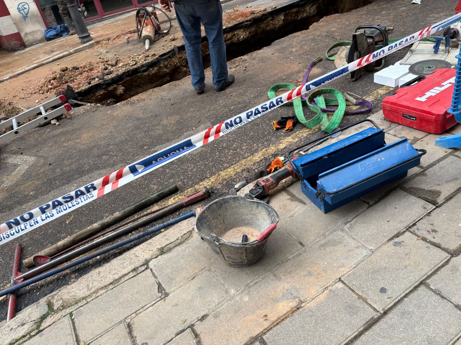 Imagen de la calzada en la zona