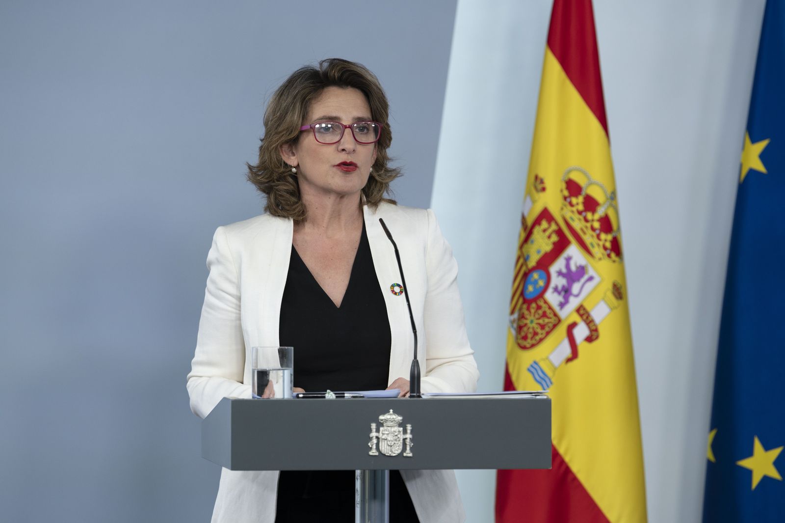 La vicepresidenta para la Transición Ecológica y el Reto Demográfico, Teresa Ribera, durante la rueda de prensa posterior al Consejo de Ministros