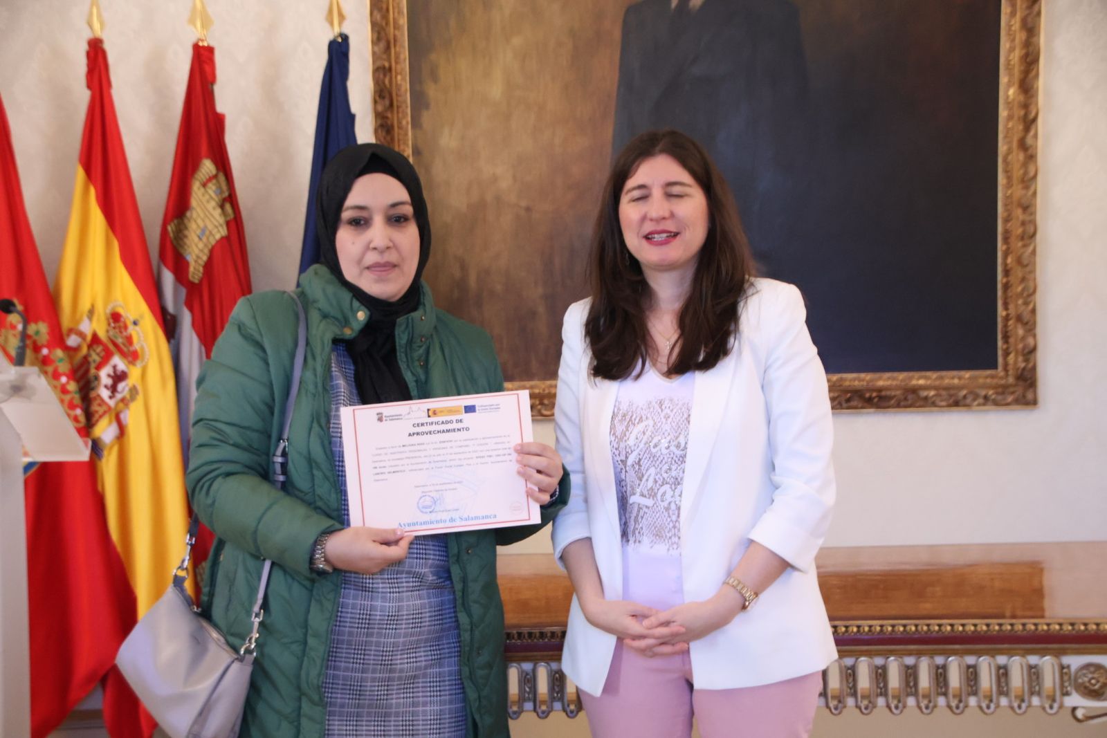 Entrega de diplomas de los primeros cursos de formación del proyecto Laboris Helmántica