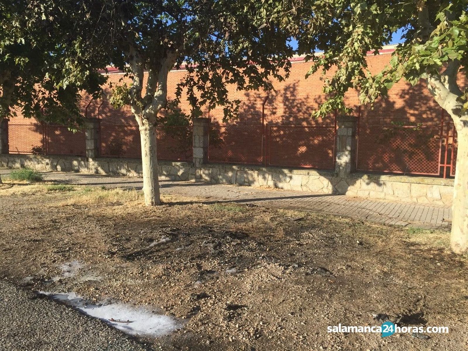 Coche calcinado en la calle Cabrera