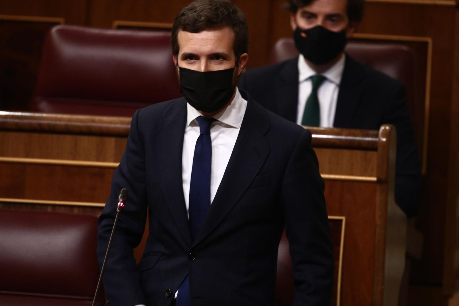El líder del PP, Pablo Casado, interviene durante la primera sesión de control al Gobierno de 2021 celebrada en el Congreso de los Diputados. FOTO EP El líder del PP, Pablo Casado, interviene durante la primera sesión de control al Gobierno de 2021 celebrada en el Congreso de los Diputados. FOTO EP