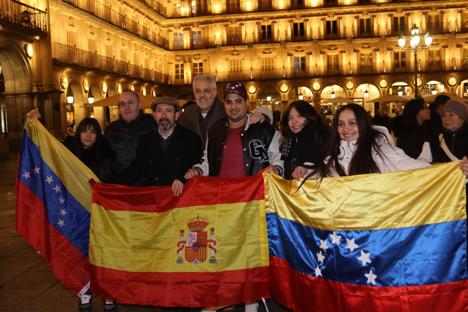 Concentración de venezolanos en Salamanca en la Plaza Mayor