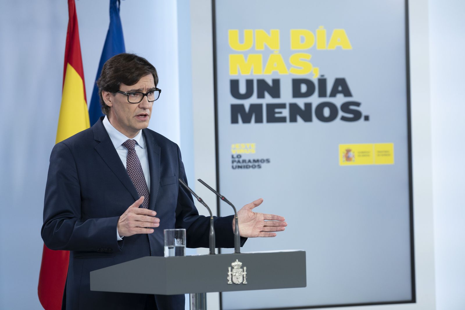 El ministro de Sanidad, Salvador Illa, comparece en rueda de prensa tras el Consejo de Ministros. En Madrid (España), a 12 de mayo de 2020.