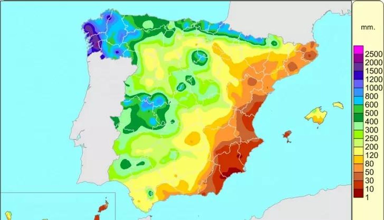 Precipitaciones desde el comienzo del año hidrológico en España - FOTO AEMET
