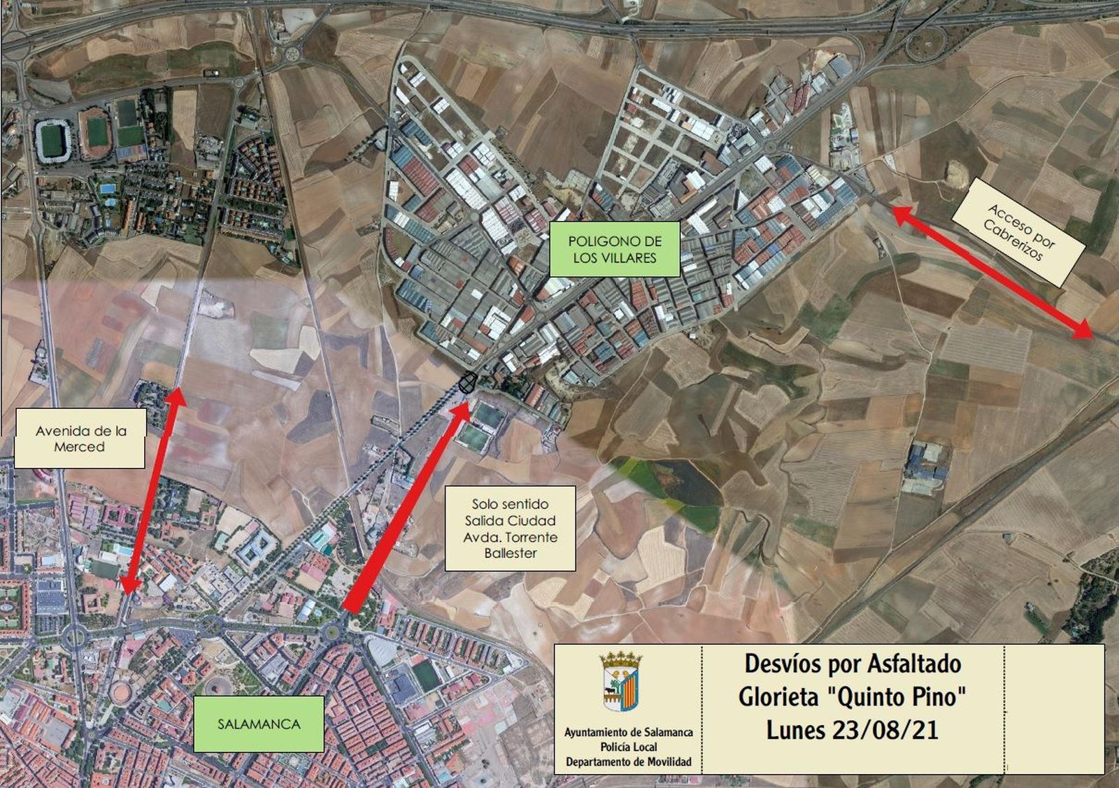 Desvios Quinto Pino lunes 23