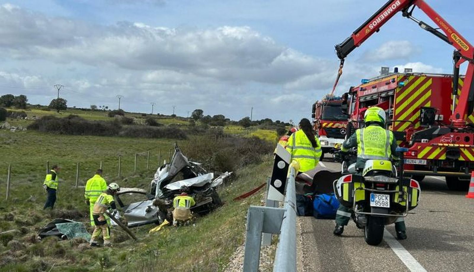 Tragedia en la N-122 en Zamora: un fallecido y tres heridos en un grave accidente